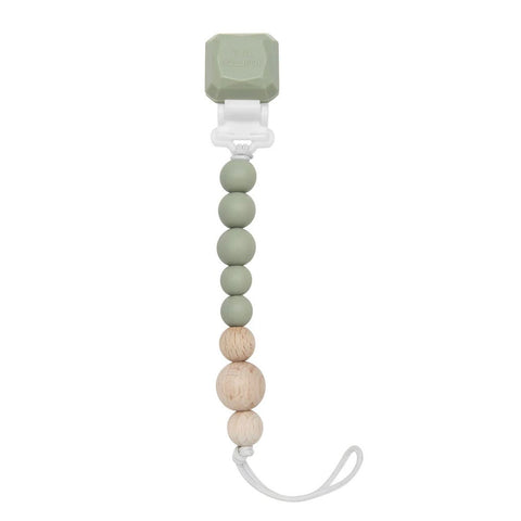 *Loulou Lollipop Gem Colour Pop Silicone & Wood Pacifier Clip