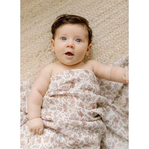 Loulou Lollipop Muslin Swaddle - Hedgehog Forest