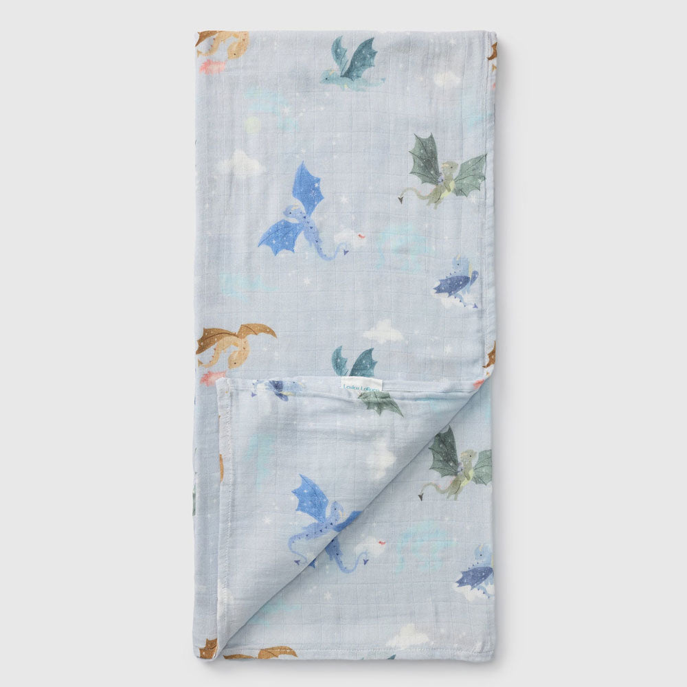 Loulou Lollipop Muslin Swaddle - Magical Dragons