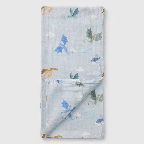 Loulou Lollipop Muslin Swaddle - Magical Dragons