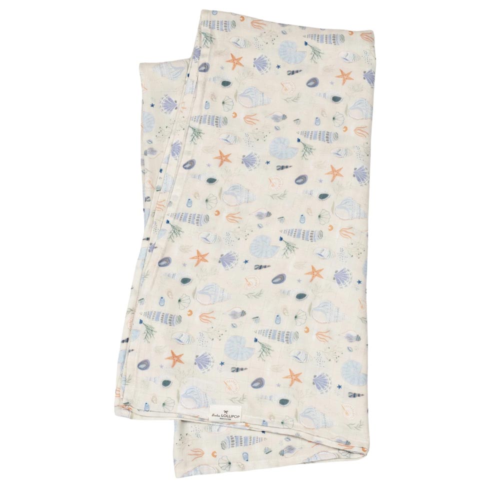 Loulou Lollipop Luxe Muslin Swaddle - Seashells