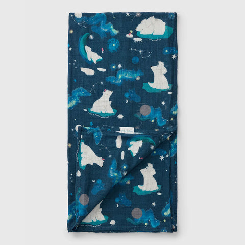Loulou Lollipop Muslin Swaddle - Stargazing Bear