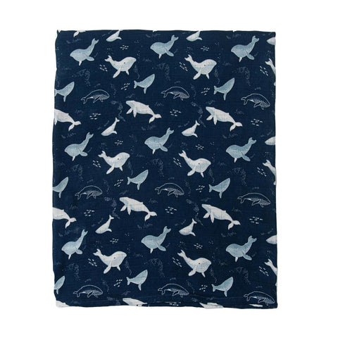 Loulou Lollipop Muslin Swaddle - Whales