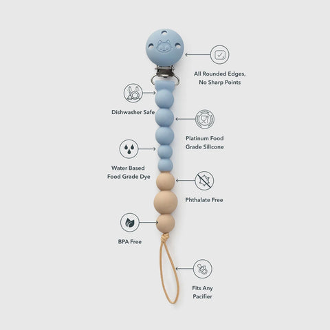 *Loulou Lollipop OneC Silicone Pacifier Clip