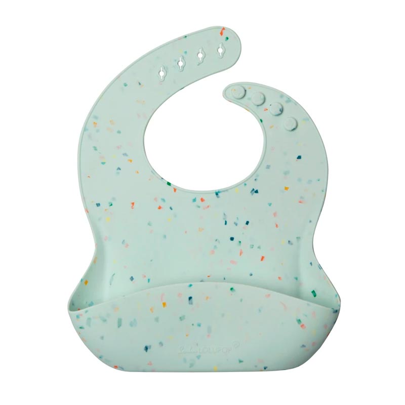 Confetti Mint Loulou Lollipop Silicone Bib - Lagoon Baby + Toy Shoppe in Maple Ridge, BC Canada