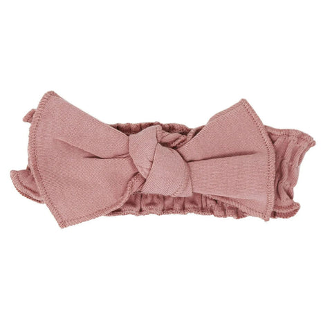 *L'ovedbaby Organic Smocked Tie Headband - Mauve