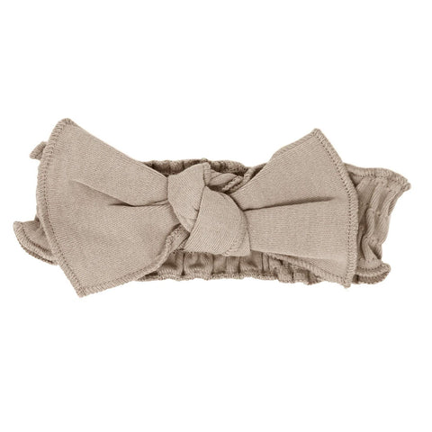 *L'ovedbaby Organic Smocked Tie Headband - Oatmeal