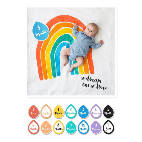 Lulujo Baby's First Year Milestone Blanket & Cards Set