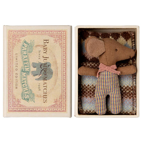 *Maileg Baby Mouse Sleepy/Wakey in Box - Rose