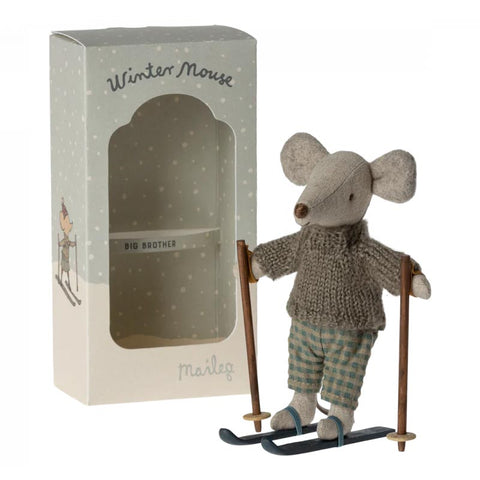 *Maileg Winter Mouse with Ski Set - Big Brother