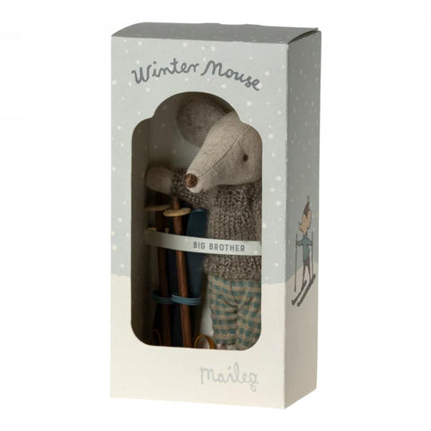 *Maileg Winter Mouse with Ski Set - Big Brother