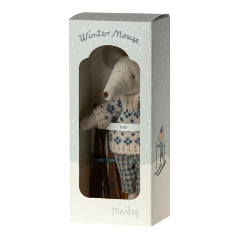 *Maileg Winter Mouse with Ski Set - Dad