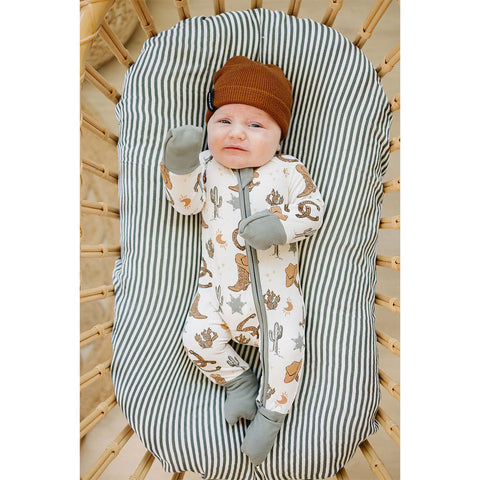 Mebie Baby Ribbed Bamboo Romper - Outlaw Cowboy