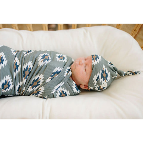 Mebie Baby Ribbed Bamboo Stretch Swaddle - Southwest Aztec