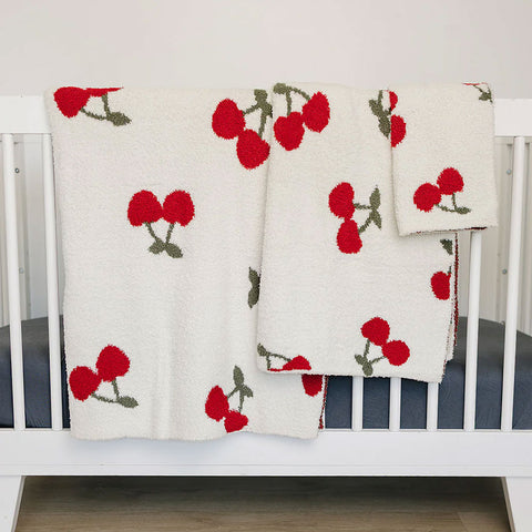 *Mebie Baby Plush Blanket - Cherry