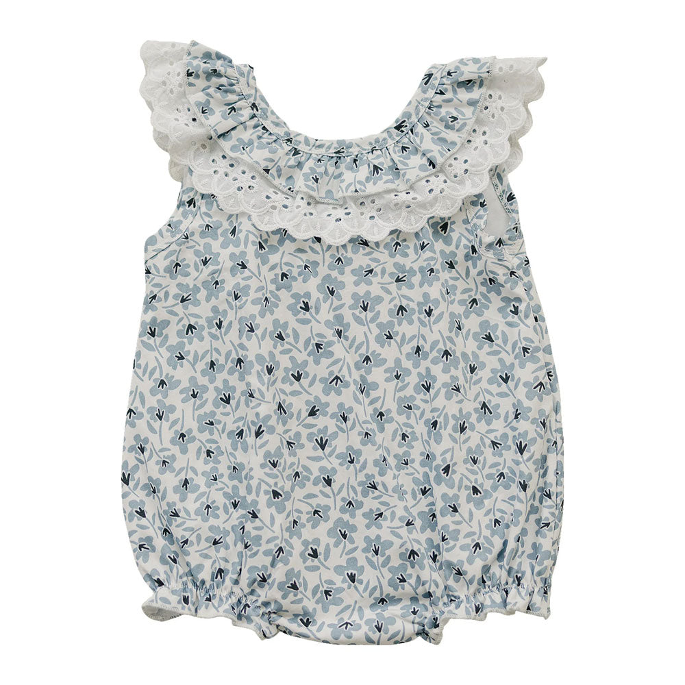 Mebie Baby Bubble Romper - Blue Blossom