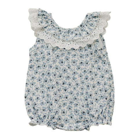 Mebie Baby Bubble Romper - Blue Blossom