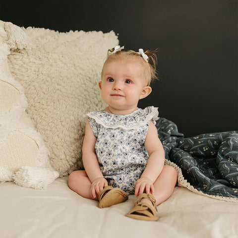 Mebie Baby Bubble Romper - Blue Blossom