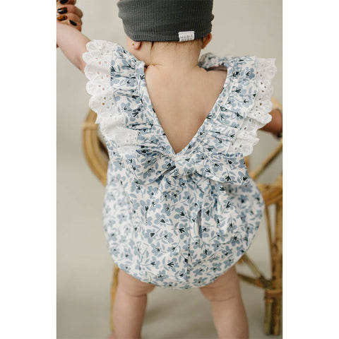 Mebie Baby Bubble Romper - Blue Blossom