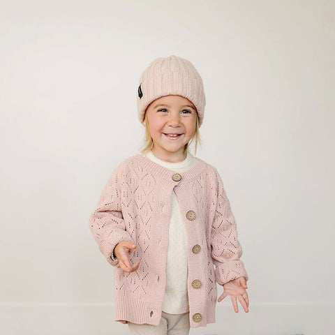 Mebie Baby Chunky Knit Beanie - Light Pink