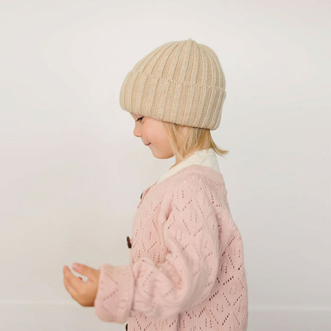 Mebie Baby Chunky Knit Beanie - Tan