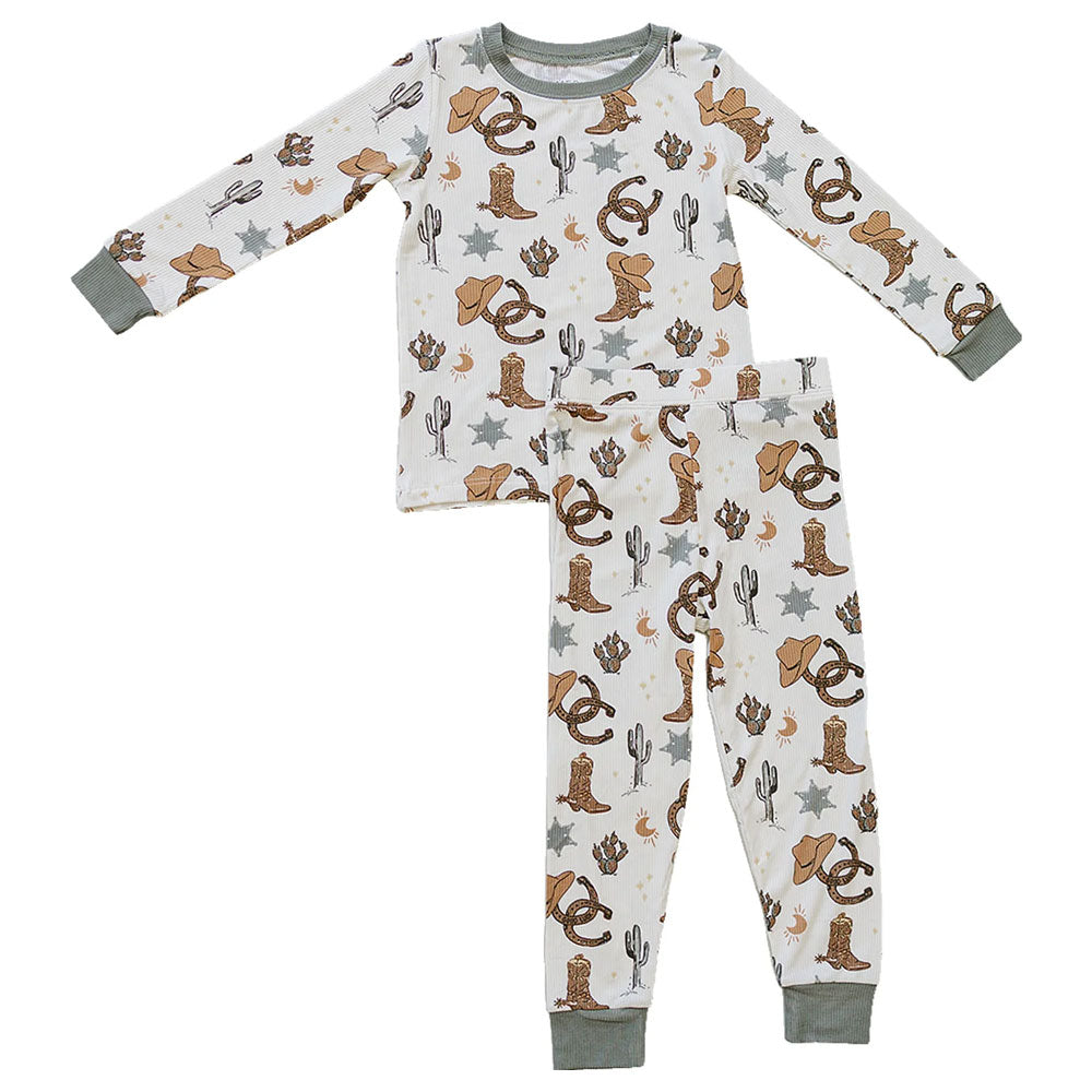 Mebie Baby Ribbed Bamboo Cozy Set - Outlaw Cowboy