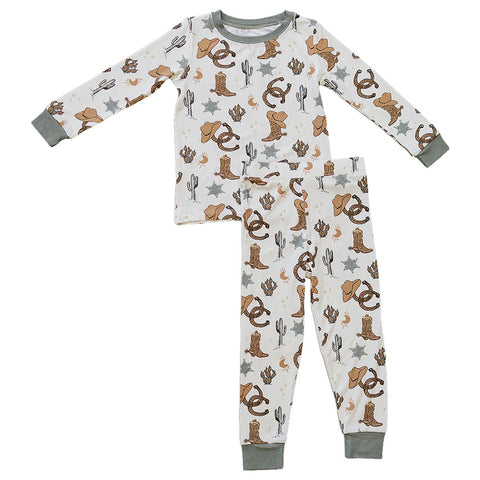 Mebie Baby Ribbed Bamboo Cozy Set - Outlaw Cowboy