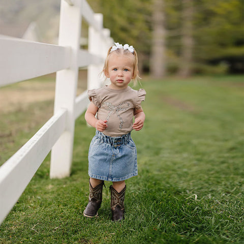 Mebie Baby Ruffle Tee - Cheetah Bow