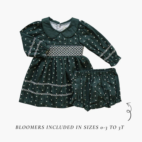 Mebie Baby Dress - Tulip Smocked Peter Pan Collar