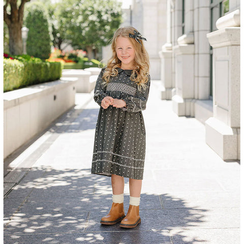 Mebie Baby Dress - Tulip Smocked Peter Pan Collar