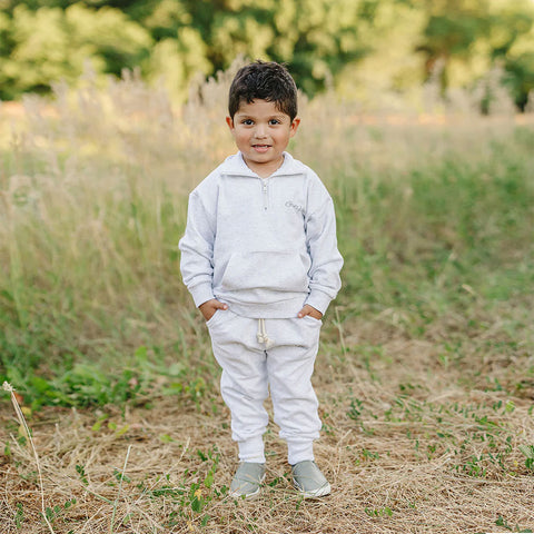 Mebie Baby Quarter Zip French Terry Set - Good Vibes