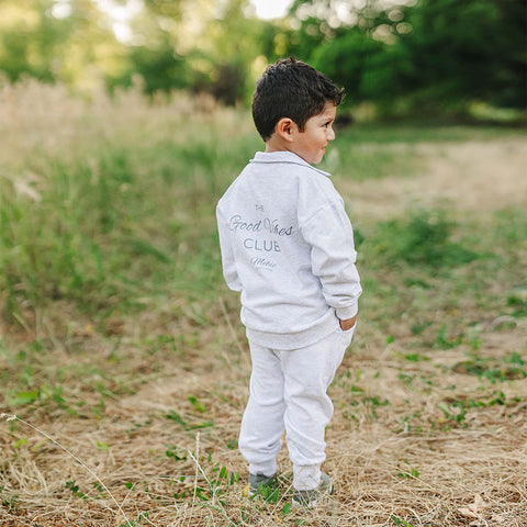 Mebie Baby Quarter Zip French Terry Set - Good Vibes