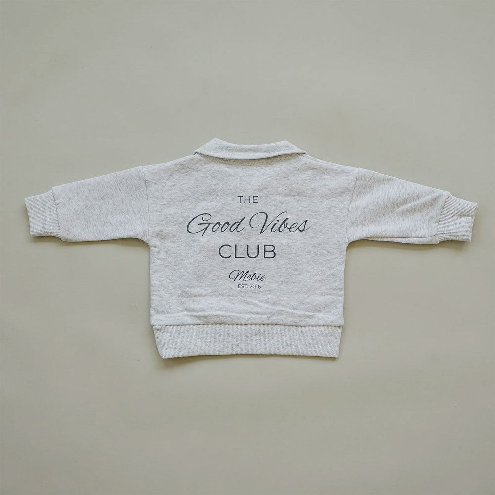 Mebie Baby Quarter Zip French Terry Set - Good Vibes
