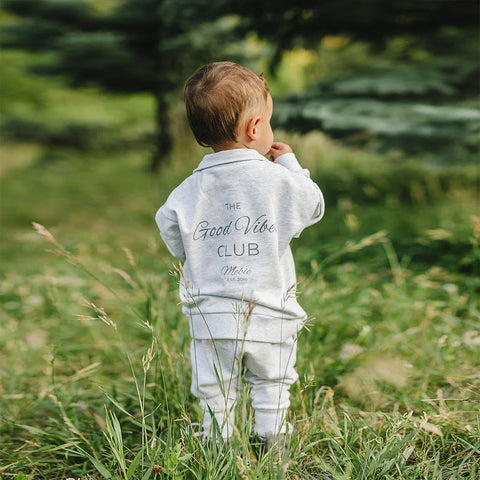 Mebie Baby Quarter Zip French Terry Set - Good Vibes