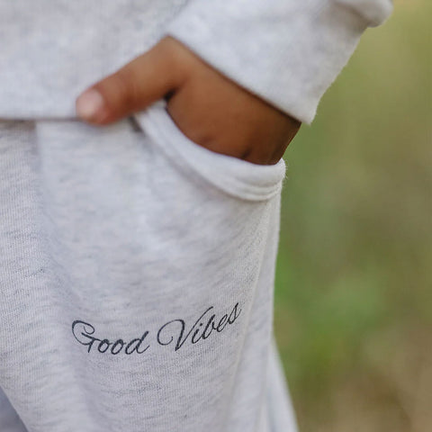 Mebie Baby Quarter Zip French Terry Set - Good Vibes
