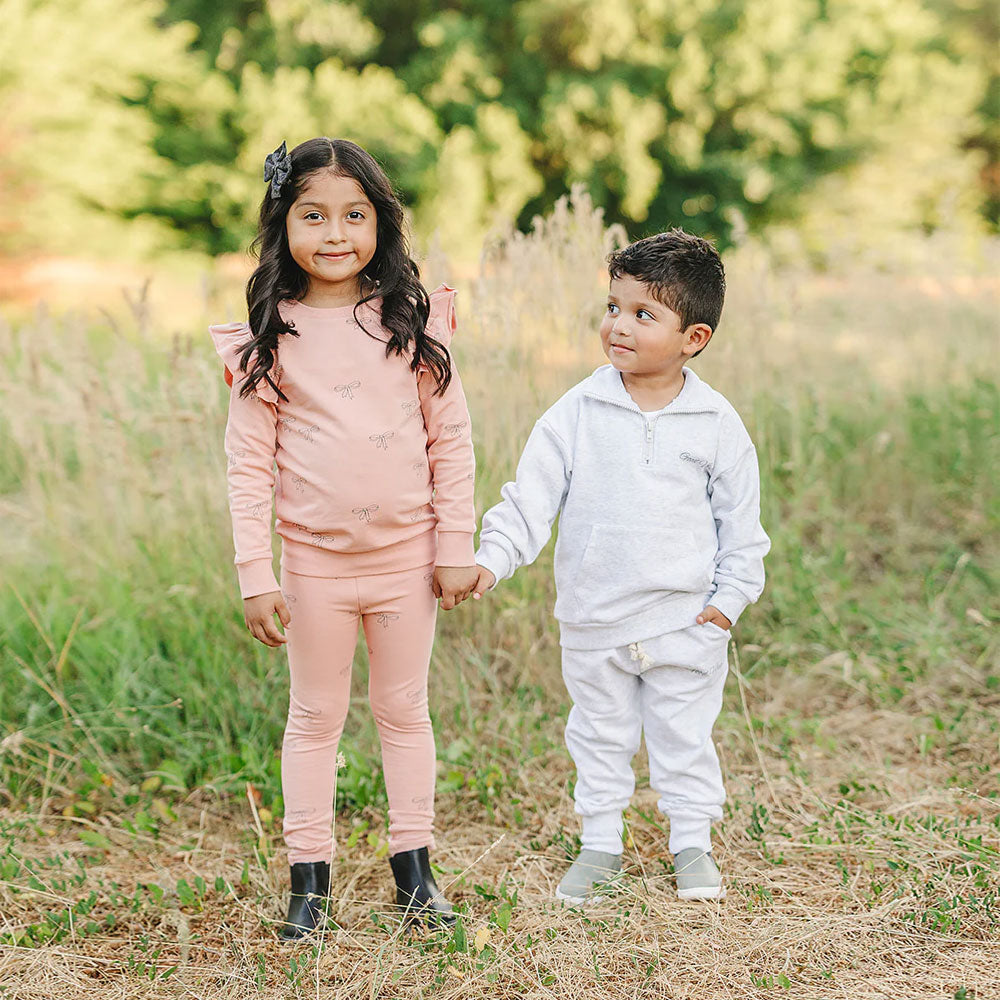 Mebie Baby Quarter Zip French Terry Set - Good Vibes
