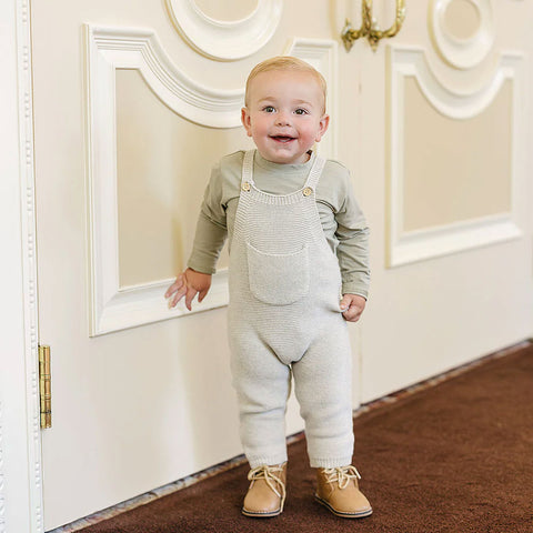Mebie Baby Knit Overalls - Grey