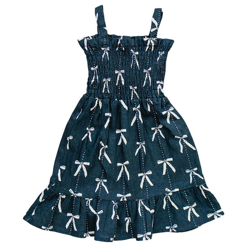Mebie Baby Linen Dress - Bow
