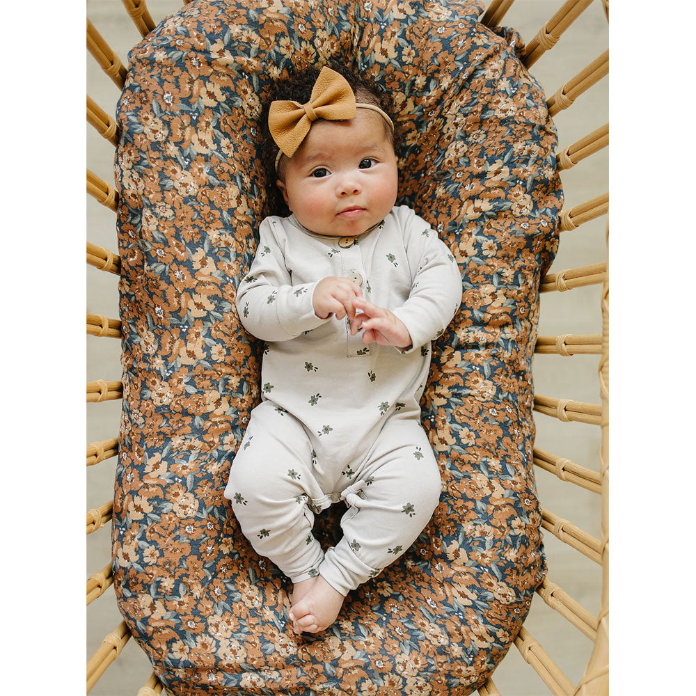 Mebie Baby Long Sleeve Button Romper - Floral