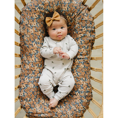 Mebie Baby Long Sleeve Button Romper - Floral