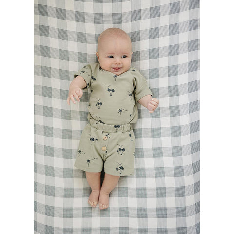 Mebie Baby Palm Tree Button Short Set