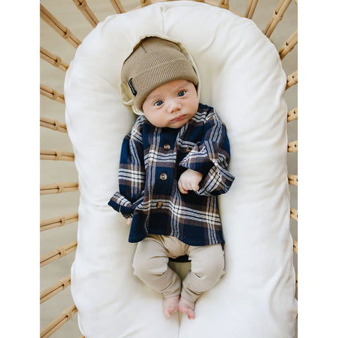 Mebie Baby Plaid Hooded Button Up Shirt