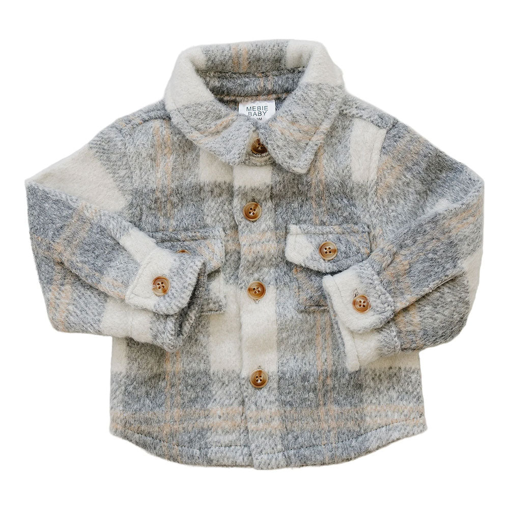 Mebie Baby Grey Plaid Shacket - Mebie Baby Canada - Lagoon Baby + Toy ...