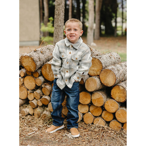 Mebie Baby Grey Plaid Shacket