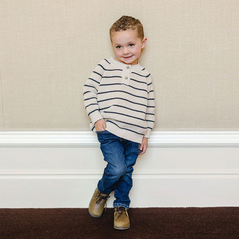 Mebie Baby Stripe Button Knit Sweater
