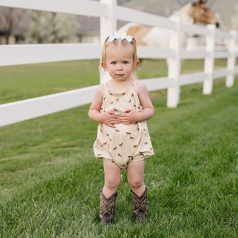 Mebie Baby Tank Bubble Romper - Horse
