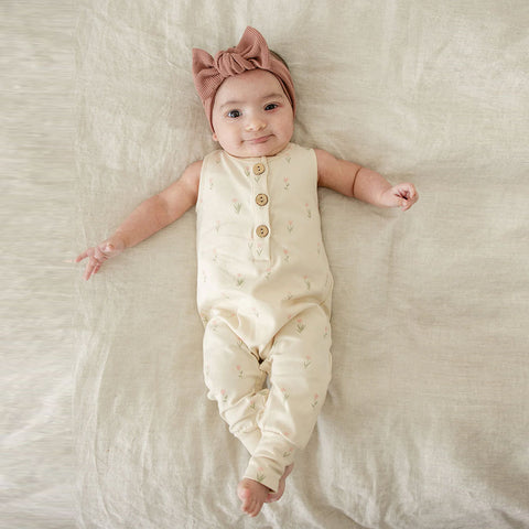 Mebie Baby Tank Romper - Daisy