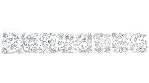 *Ooly Color-A-Looong 5' Fold Out Kids Colouring Book - Ocean Adventure