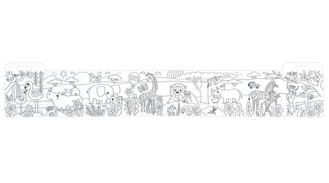 *Ooly Color-A-Looong 5' Fold Out Kids Colouring Book - Safari Family