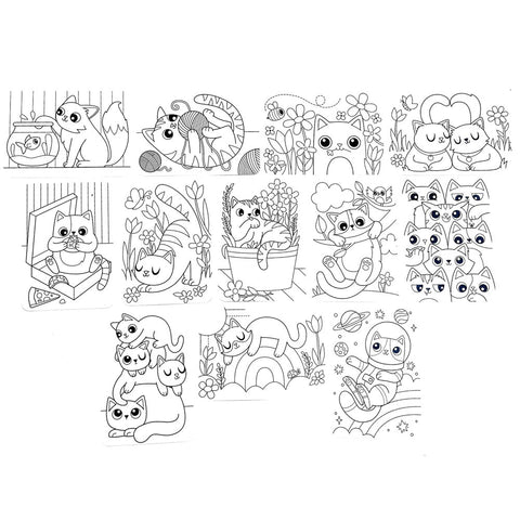 *Ooly Undercover Art Hidden Pattern Colouring Activity Art Cards - Smitten Kittens